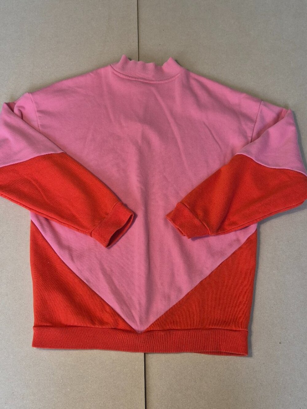 Adidas Originals Women’s Half Zip Sweatshirt Size S Pink Red Colorblock Trefoil - Picture 3 of 9